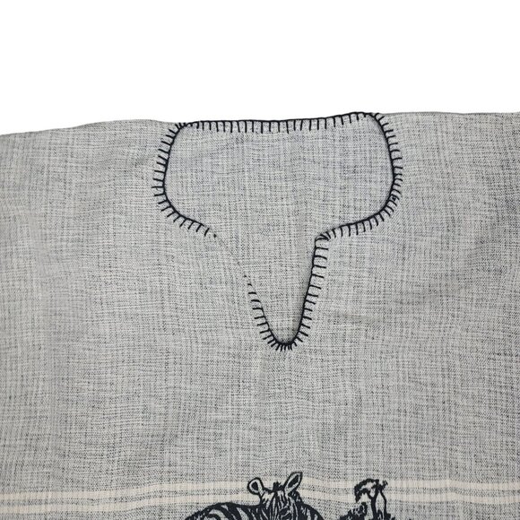 Handwoven Poncho With Zebra Print boho Style Fringe Hem Lightweight Cotton Blend - Picture 7 of 9